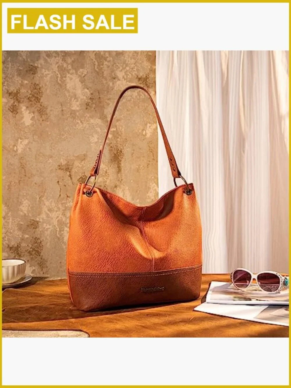 Slouchy Hobo Bag Women Tote Shoulder Purse Faux Leather Large Anti-theft